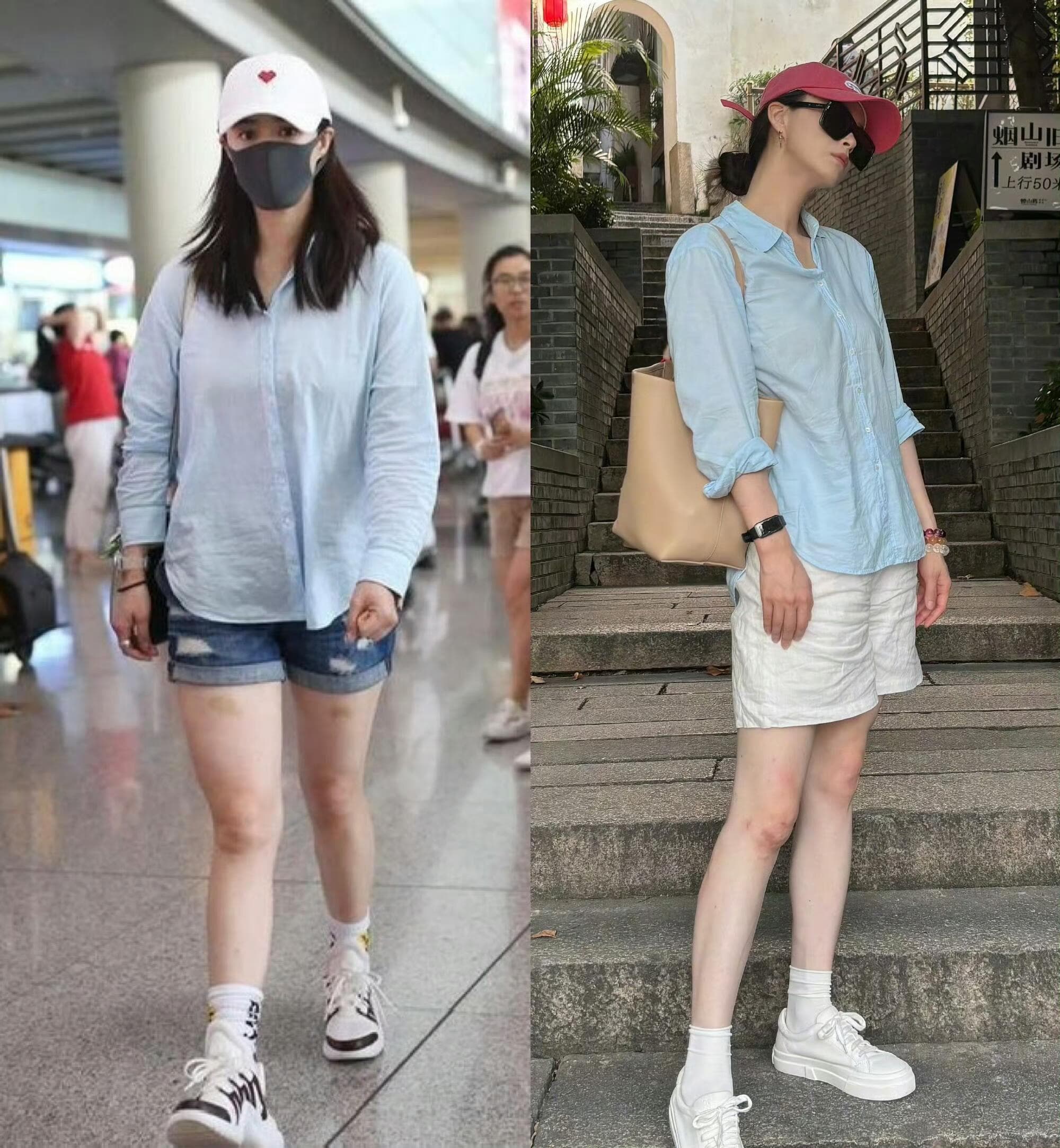 谁敢信蒋欣穿的是同一件衬衫