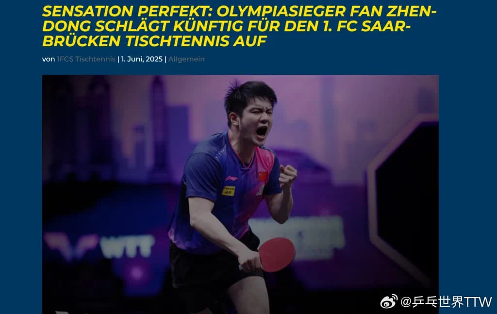 中国乒协理解和尊重樊振东意愿