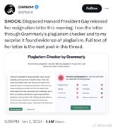 Harvard University President Faces Plagiarism Allegations and Resigns Amid Controversy