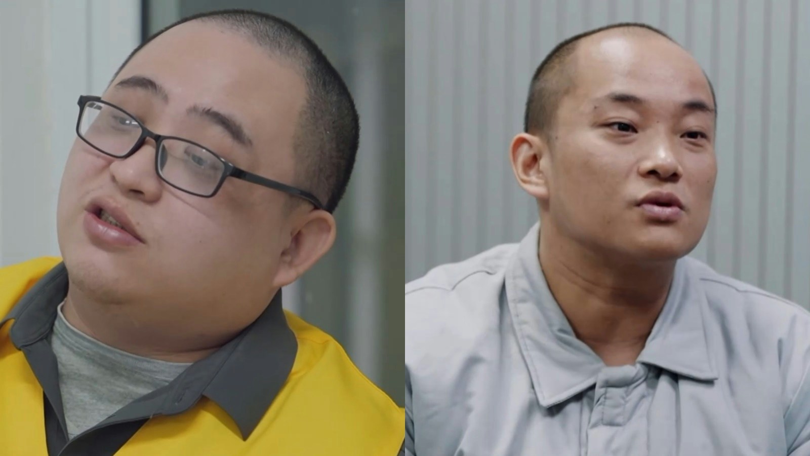 Two video-interview stills of a scam-compound survivor from the CCTV documentary. Photo: HK01