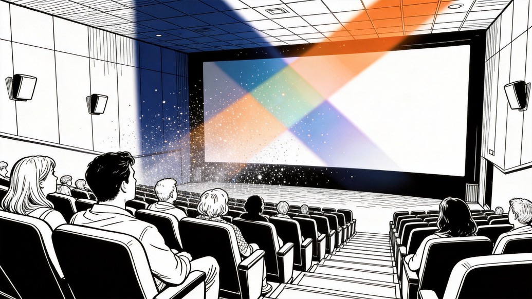 An illustration of a cinema audience, carried with The Paper's analysis of the film market's structural slowdown. Photo: The Paper