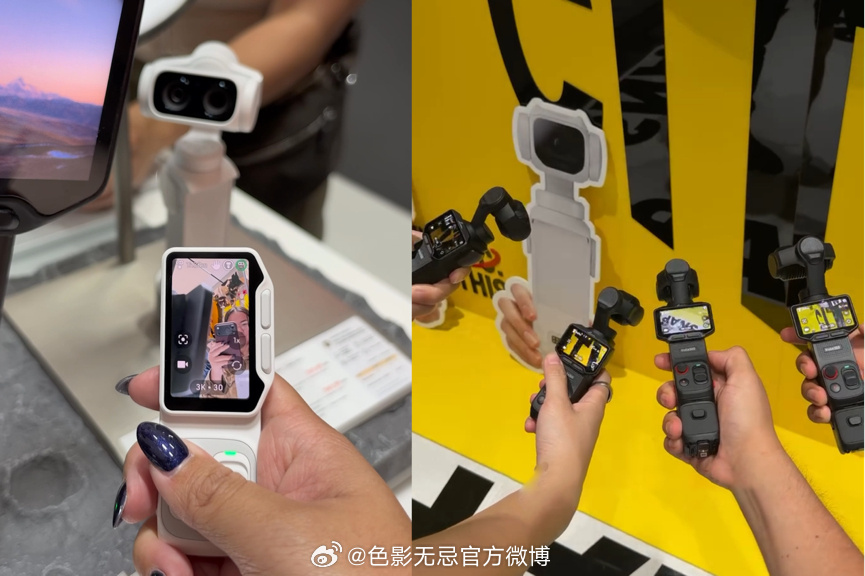 Hands-on with Insta360's current camera line inside the new Times Square store. Photo: @色影无忌官方微博