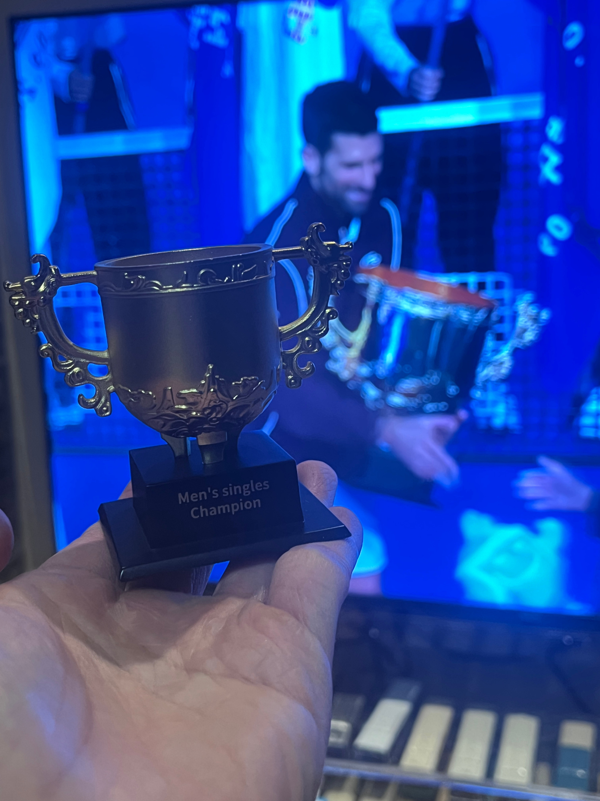 The China Open men's singles trophy after the final. Photo: @陈君乐