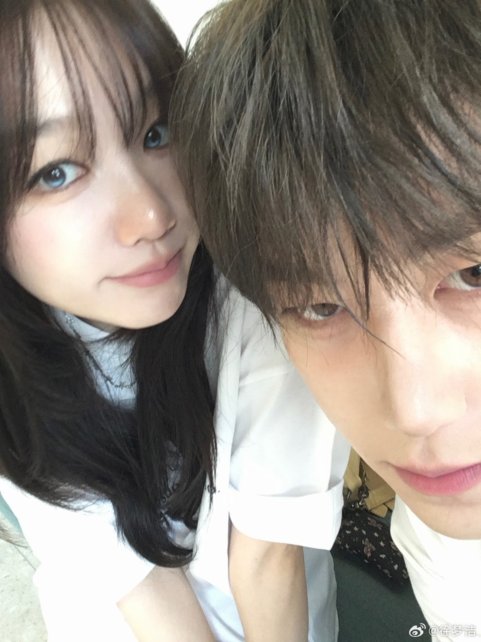 The two leads of the remake, in a snapshot from Xu Mengjie's account. Photo: @徐梦洁