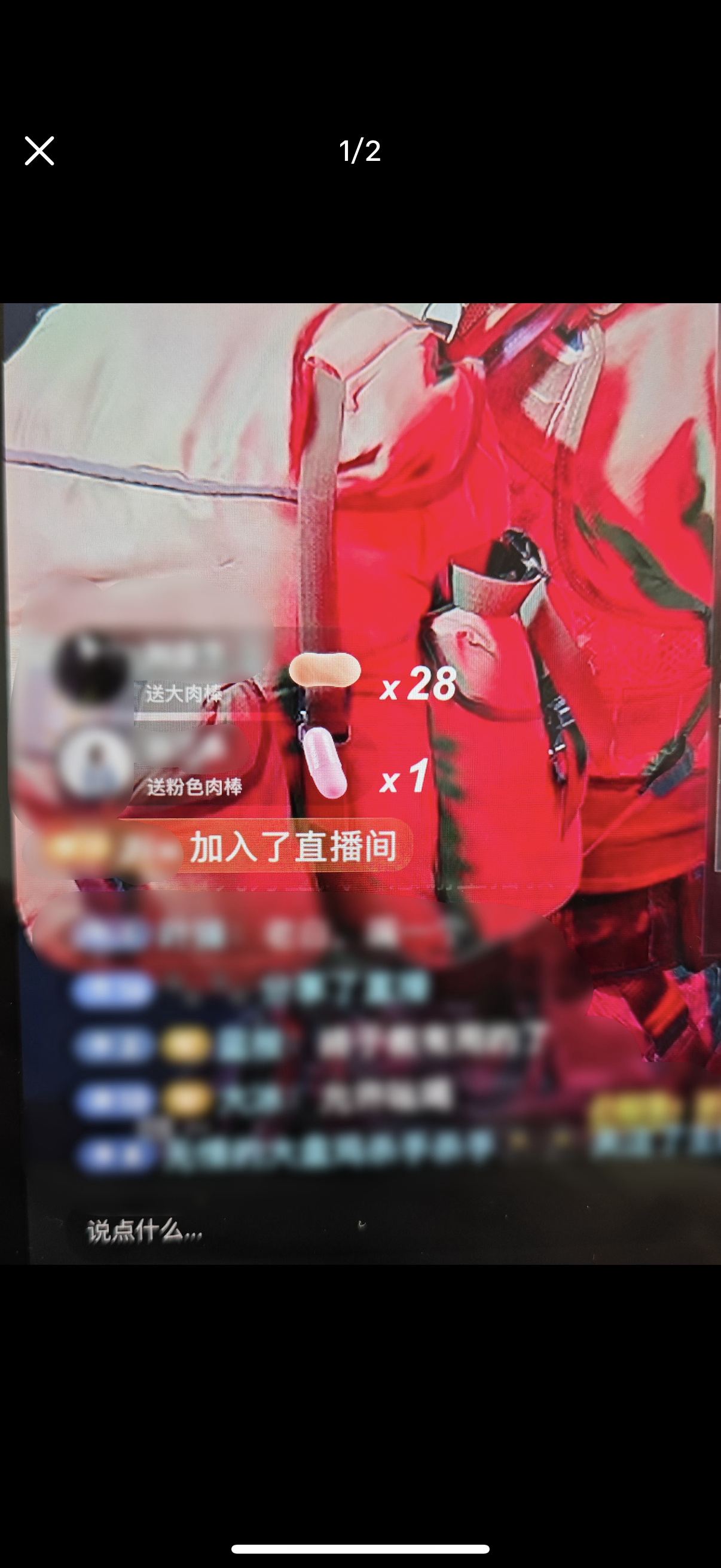 A viewer sends dozens of the crude custom gifts in a livestream room, as the feature ran unchecked. Photo: @布丁话的小狗会被吃掉