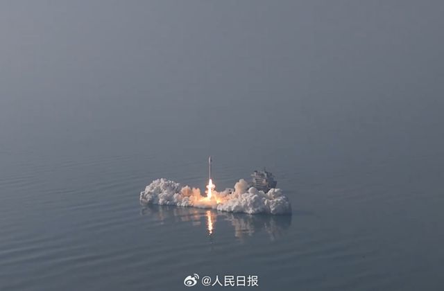 China Launches Record 10 Satellites from Sea on Single Rocket